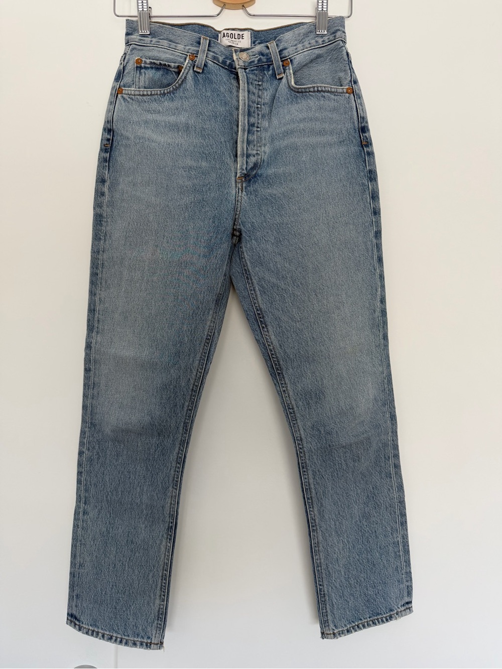 AGOLDE Riley High Rise Straight Crop Jeans in the “Renewal” wash size 25